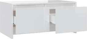 vidaXL Τραπεζάκι Σαλονιού Γυαλ. Λευκό 90x50x41,5 εκ. Επεξεργ. Ξύλο
