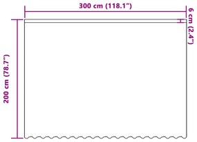 vidaXL Κουρτίνα Δαντέλας με κουρτίνες Floral Λευκό 300 x 200 cm Πολυεστέρας