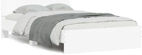 vidaXL Πλαίσιο Κρεβατιού με Κεφαλάρι/LED Λευκό 140 x 200 εκ