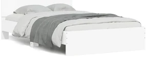 vidaXL Πλαίσιο Κρεβατιού με Κεφαλάρι/LED Λευκό 140 x 200 εκ