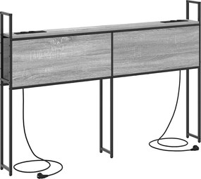 vidaXL Κεφαλάρι Αποθήκης με Σταθμό Φόρτισης Γκρι sonoma