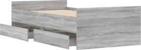 vidaXL Πλαίσιο Κρεβατιού με Συρτάρια Sonoma δρυς 90x200 εκ.