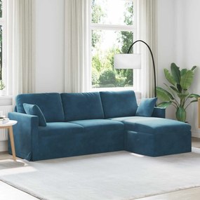 vidaXL Καναπές Μπλε 228 x 134 x 80 εκ Βελούδο