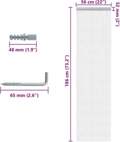 vidaXL Σήτα Πόρτας Αλυσιδωτή 56x186 εκ. από Αλουμίνιο