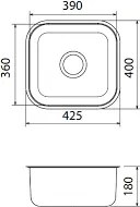 Fortinox 28043 (42,5x40) - Νεροχύτης κουζίνας υποκαθήμενος