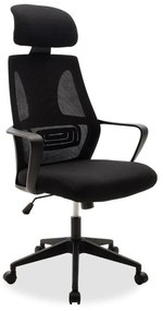 Manager office chair Dolphin with fabric mesh in black colour 65.5x64x117 εκ.