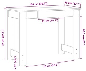 ΓΡΑΦΕΙΟ  ΛΕΥΚΟ 100X45X75 CM ΚΑΤΑΣΚΕΥΑΣΜΕΝΟ ΞΥΛΟ 860427