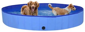 Πισίνα για Σκύλους Πτυσσόμενη Μπλε 200 x 30 εκ. από PVC