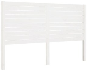 Κεφαλάρι Κρεβατιού Λευκό 126 x 4 x 100 εκ. Μασίφ Ξύλο Πεύκου - Λευκό