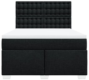 Κρεβάτι Boxspring με Στρώμα Μαύρο 160x200 εκ. Υφασμάτινο - Μαύρο