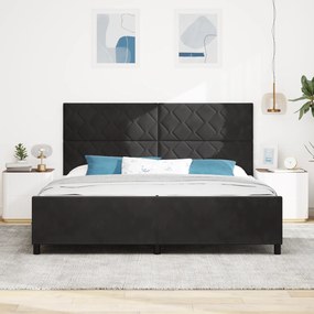 vidaXL Μαύρο Βελούδινο Κρεβάτι 200x200 εκ
