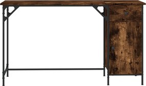 vidaXL Γραφείο Υπολογιστή Καπνιστή Δρυς 131x48x75εκ. από Επεξεργ. Ξύλο