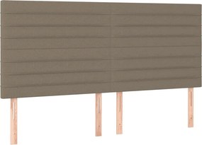vidaXL Κρεβάτι Boxspring με Στρώμα Taupe 160x200 εκ. Υφασμάτινο