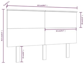 Κεφαλάρι Κρεβατιού 124x6x82,5 εκ. από Μασίφ Ξύλο Πεύκου - Καφέ