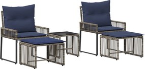 vidaXL Σετ Εξωτερικών Επίπλων 11 τμχ. Γκρι και Navy Blue