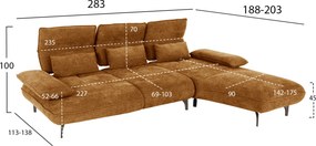 ΓΩΝΙΑΚΟΣ ΚΑΝΑΠΕΣ (ΔΕΞΙΑ) CONVERT HM3268.02R ΚΕΡΑΜΙΔΙ ΥΦΑΣΜΑ 283x188x100Υεκ.