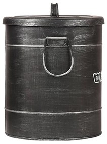 LABEL51 Καλάθι Απλύτων Χρώμα Αντικέ Μαύρο 26 x 26 x 33 εκ. S