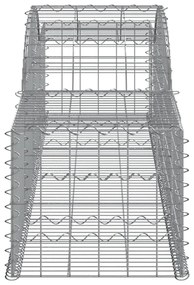 Συρματοκιβώτια Τοξωτά 10 τεμ. 300x50x40/60 εκ. Γαλβαν. Ατσάλι - Ασήμι