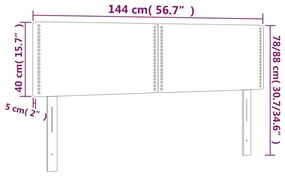 Κεφαλάρια Κρεβατιού 2 τεμ. Αν. Γκρι 72x5x78/88 εκ. Υφασμάτινα - Γκρι