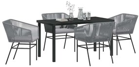 vidaXL Σέτ φαγητού για κήπο 5 pcs Γκρι Χάλυβας με επίστρωση πούδρας