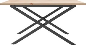 vidaXL Τραπεζάκι Σαλονιού Πλαίσιο Χ 80x80x45εκ Μασίφ Πεύκο/Ατσάλι