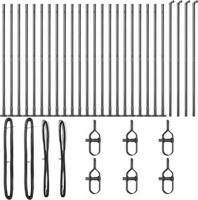 vidaXL Στύλος Περιφράξεων 26 pcs Γκρι 3,2 x 3,2 x 160 εκ