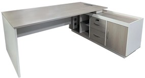 Intrahome Γραφείο εργασίας επαγγελματικό Armadi Intrahome γωνιακό σε sonoma-λευκή απόχρωση 180x80x75εκ | SKU: INTRAPA-478111113