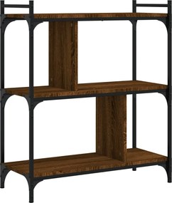 vidaXL Βιβλιοθήκη 3 Επιπέδων Καφέ Δρυς 76 x 32 x 88 εκ. Επεξ. Ξύλο