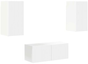 vidaXL Σετ επίπλου τηλεόρασης Επιτοίχιο 6 pcs Λευκό Επεξεργασμένο ξύλο
