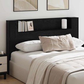 vidaXL Κεφαλάρι Ντουλάπι με LED Μαύρη Δρυς 160 x 16,5 x 103,5 cm