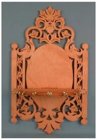 Intra απο ξύλο plywood 3mm-4mm πάχος - Διακοσμητικό ράφι τοίχου με κρεμάστρες Δίασταση 30x30 cm Intraeaxys-m1d629l7