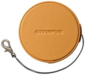 Olympus LC-60.5GL LBR Genuine Leather Lens Cover (60.5 mm) - light brown