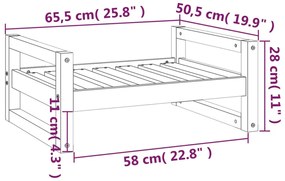 ΚΡΕΒΑΤΙ ΣΚΥΛΟΥ ΓΚΡΙ 65,5X50,5X28 ΕΚ. ΑΠΟ ΜΑΣΙΦ ΞΥΛΟ ΠΕΥΚΟΥ 821474