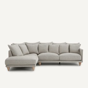 Γωνιακός καναπές από υφή βισκόζης και λινό, LAZARE