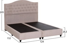 ΚΡΕΒΑΤΙ ΔΙΠΛΟ MALENA HM638.32 ΜΠΕΖ ΥΦΑΣΜΑ- ΓΙΑ ΣΤΡΩΜΑ 150x200εκ.