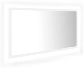 vidaXL Καθρέφτης Μπάνιου με LED Λευκός 90 x 8,5 x 37 εκ. Ακρυλικός