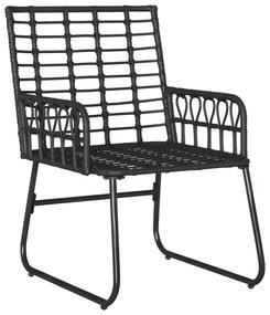 vidaXL Σέτ φαγητού για κήπο 3 pcs Μαύρο, Ανθρακί 35 x 35 x 45 εκ