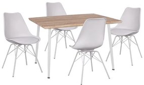 Σετ τραπεζαρίας C11023.31 5τμχ. με Τραπέζι Sonama 120x70x76.5εκ. &amp; Καρέκλες Vegas Λευκές