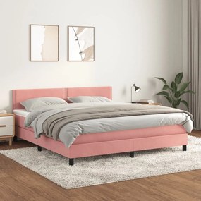 ΚΡΕΒΑΤΙ BOXSPRING ΜΕ ΣΤΡΩΜΑ ΡΟΖ 160X200 ΕΚ. ΒΕΛΟΥΔΙΝΟ 3141256