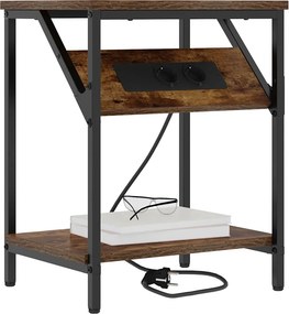 vidaXL Κομοδίνο 2 pcs Καπνιστό Δρύς 38 x 30 x 48 εκ.