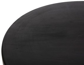 Τραπέζι Βοηθητικό Pompu Μαύρο Μασίφ Ξύλο Suar Φ58x34Υεκ.