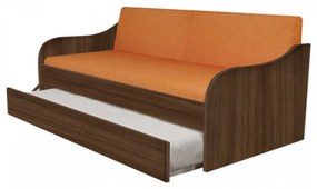 SB-00428 Κρεβάτι-καναπές "SILKY" με συρόμενο κρεβάτι σε χρώμα καρυδί 80x190
   , 1 Τεμάχιο