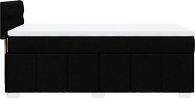 vidaXL Κρεβάτι Boxspring με Στρώμα Μαύρο 100 x 200 εκ. Υφασμάτινο