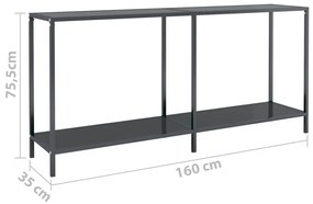 vidaXL Τραπέζι Κονσόλα Μαύρο 160 x 35 x 75,5 εκ. από Ψημένο Γυαλί