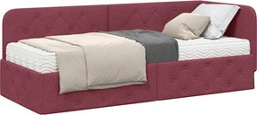 vidaXL Κρεβάτι Γωνίας Κόκκινο 80 x 200 cm ύφασμα