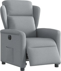vidaXL Πολυθρόνα Ανακλινόμενη Ηλεκτρική Ανοιχτό Γκρι Υφασμάτινη