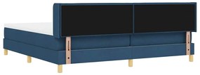 vidaXL Κρεβάτι με Ελατήρια με στρώμα Μπλε 200 x 200 cm ύφασμα
