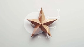Intra Συλλεκτικό Ξύλινο Παζλ Plywood  4mm - Ξύλινο αστέρι σε άσπρο φόντο Σε Ξύλινο Κουτί - Διαστάσεις: 10x10 cm – 25 κομμάτια