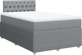 vidaXL Κρεβάτι Boxspring με Στρώμα Ανοιχτό Γκρι 120x200 εκ. Υφασμάτινο