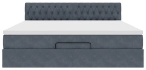 vidaXL Οθωμανικό κρεβάτι με στρώμα σκούρο γκρι 180x200cm Velvet